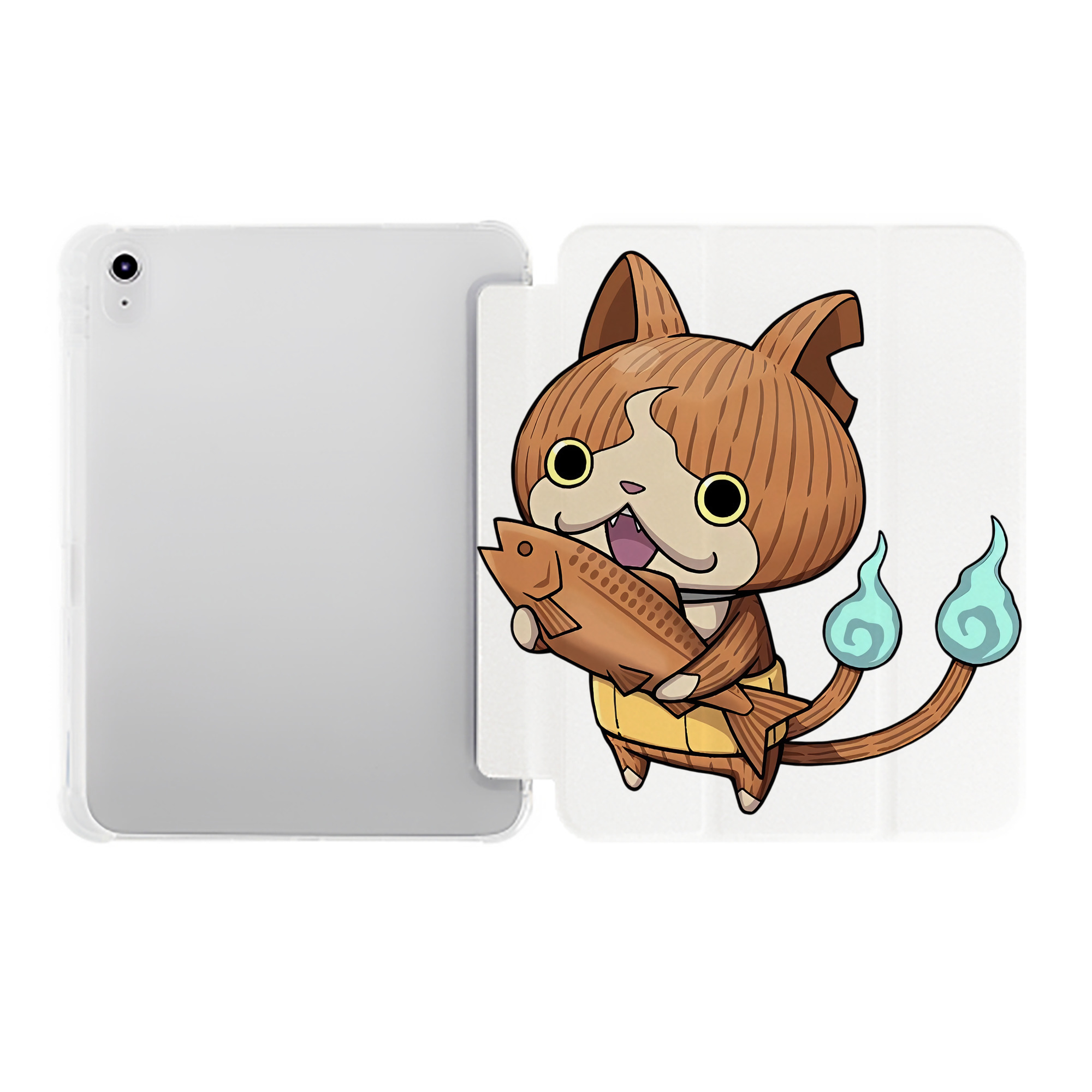 （画像用） 妖怪ウォッチ Yo-kai Watch IPad ケース ペン収納付き 三つ折りスタンド PUレザー×シリコン 対応機種9.5/10.5/10.9インチ